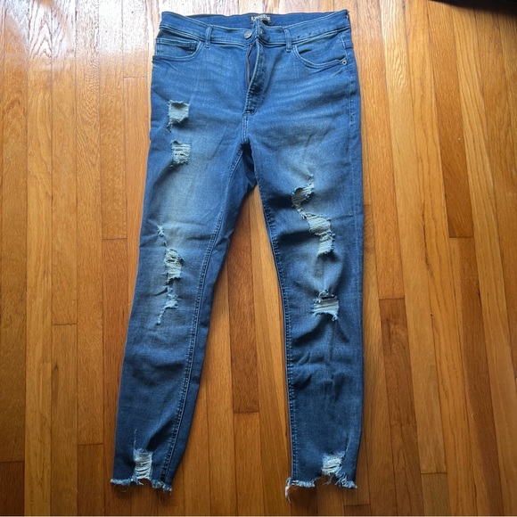 Express high rise denim ankle leggings, 12 - Picture 3 of 3